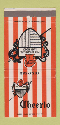 Matchbook Cover - Cheerio Santa Monica CA WEAR 30 Strike