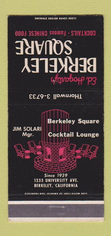 Matchbook Cover - Ed Hogarty's Berkeley Square Chinese Berkeley CA 30 Strike