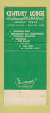 Matchbook Cover - Century Lodge Abilene TX 30 Strike