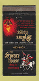 Matchbook Cover - Speare House Lowell MA 30 Strike
