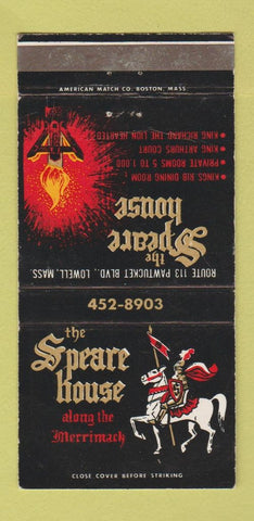 Matchbook Cover - Speare House Lowell MA 30 Strike