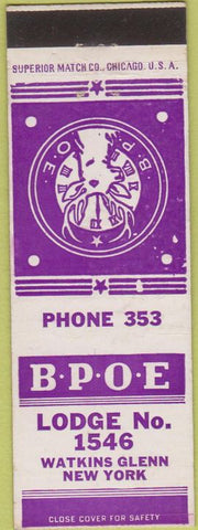 Matchbook Cover - Matchbook Cover Elks Club Watkins Glenn NY