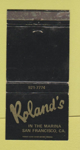 Matchbook Cover - Roland's San Francisco CA WEAR 30 Strike