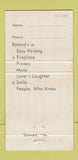Matchbook Cover - Roland's San Francisco CA WEAR 30 Strike