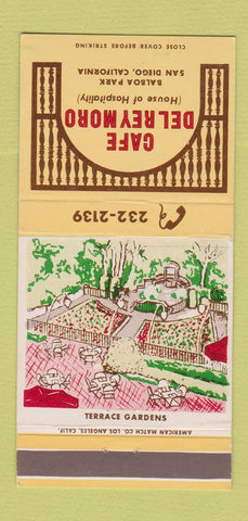 Matchbook Cover - Cafe Del Rey Moro San Diego CA 30 Strike