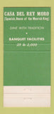 Matchbook Cover - Cafe Del Rey Moro San Diego CA 30 Strike