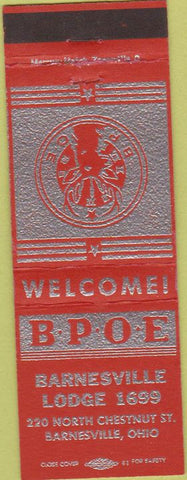 Matchbook Cover - Matchbook Cover Elks Club Barnesville OH