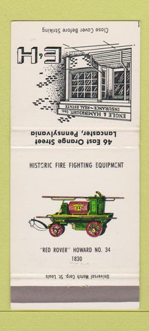 Matchbook Cover - Engle Hambright Insurance Lancaster PA WEAR 30 Strike