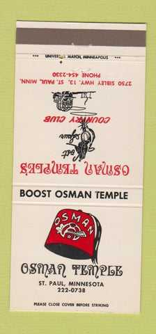 Matchbook Cover - Osman Temple Shriners St Paul MN 30 Strike