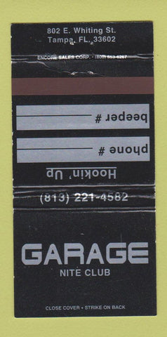 Matchbook Cover - Garage Nite Club Tampa FL 30 Strike