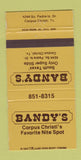 Matchbook Cover - Bandy's Corpus Christi TX WEAR 30 Strike