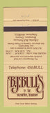 Matchbook Cover - BJ Bull's Brampton ON 30 Strike