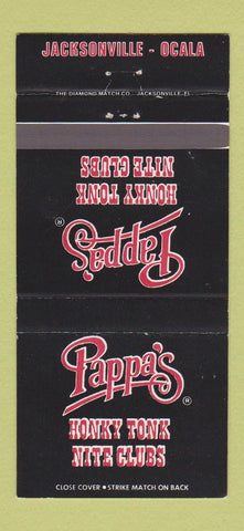 Matchbook Cover - Pappa's Honky Tonk Jacksonville Ocala FL 30 Strike