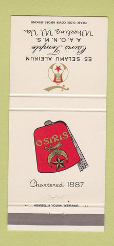 Matchbook Cover - Osiris Temple Shriners Wheeling WV 30 Strike