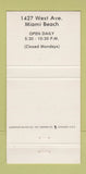 Matchbook Cover - Gatti Restaurant 1976 Miami Beach FL black cats 30 Strike