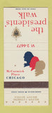Matchbook Cover - Presidents' Walk Hotel Hilton Chicago IL WEAR 30 Strike