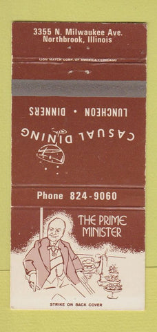 Matchbook Cover - Prime Minister Restaurant Northbrook IL 30 Strike