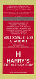 Matchbook Cover - Harry's Exit 18 Truck Stop Lebanon NH 30 Strike