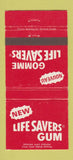 Matchbook Cover - Lifesavers Gum candy Canada WEAR WORN BACK 30 Strike