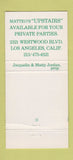 Matchbook Cover - Matteo's Westwood CA Los Angeles 30 Strike