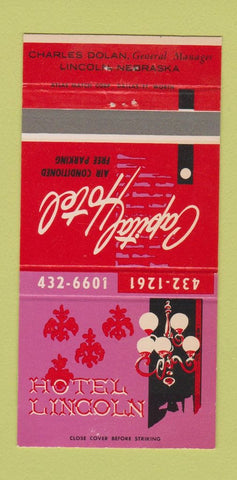 Matchbook Cover - Hotel Lincoln Capital Hotel Lincoln NE 30 Strike
