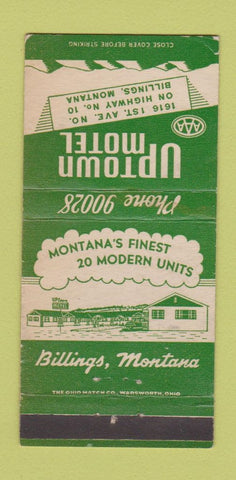 Matchbook Cover - Uptown Motel Billings MT 30 Strike