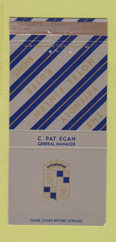 Matchbook Cover - Hotel Finlen Butte MT 30 Strike