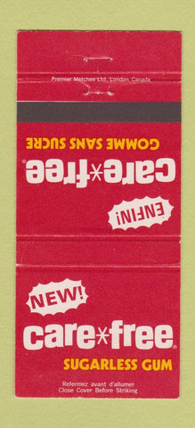 Matchbook Cover - Care Free Sugarless Gum Canada 30 Strike