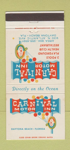 Matchbook Cover - Carnival Motor Inn Daytona Beach FL 30 Strike