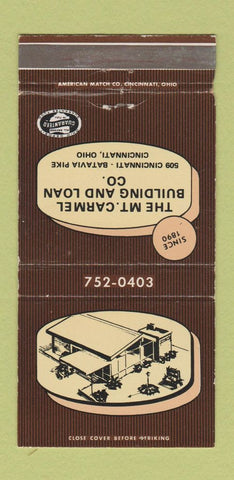 Matchbook Cover - Mount Carmel Building and Loan Cincinnati OH 30 Strike