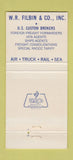 Matchbook Cover - WR Filbin Customers Brokers Buffalo NY Detroit MI 30 Strike