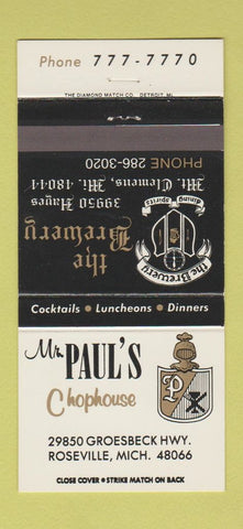 Matchbook Cover - Mr Paul's Chophouse Roseville MI 30 Strike