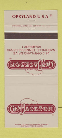 Matchbook Cover - Gen Jackson Nashville TN Opryland WEAR 30 Strike