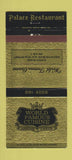 Matchbook Cover - Palace Restaurant North Miami FL 30 Strike