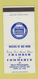 Matchbook Cover Chamber of Commerce West Philadelphia PA Sheraton 1962 30 Strike