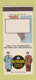 Matchbook Cover - Alpagora Men's Clothes coats SAMPLE 30 Strike