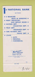 Matchbook Cover - 1st National Bank Myrtle Beach SC SAMPLE 30 Strike