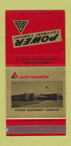 Matchbook Cover - Allis Chalmers Tractors Denver Grand Junction SAMPLE 30 Strike