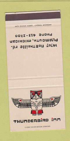 Matchbook Cover - Thunderbird Inn Plymouth MI SAMPLE 30 Strike