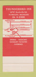 Matchbook Cover - Thunderbird Inn Plymouth MI SAMPLE 30 Strike