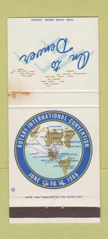 Matchbook Cover - Rotary Convention Denver 1966 Brown Palace WORN 30 Strike