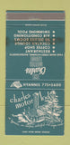 Matchbook Cover - Charles Motor Lodge Hyannis MA STAINED 30 Strike