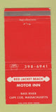 Matchbook Cover - Red Jacket Beach Motor Inn Bass River MA 30 Strike