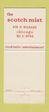 Matchbook Cover - Scotch Mist Chicago IL  30 Strike