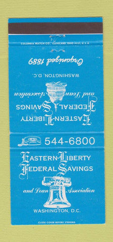 Matchbook Cover - Eastern Liberty Savings Washington DC 30 Strike
