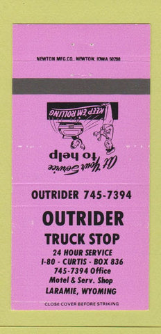 Matchbook Cover - Outrider Truck Stop Laramie WY 30 Strike
