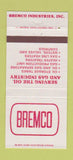 Matchbook Cover - Bremco Industries oil tanks Bremen OH 30 Strike