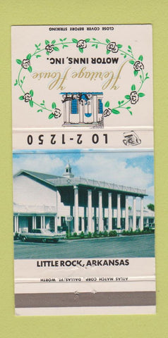 Matchbook Cover - Heritage House Motor Inns Little Rock AR WEAR 30 Strike