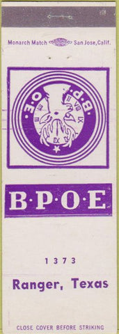 Matchbook Cover - Matchbook Cover Elks Club Ranger TX