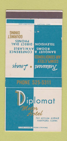Matchbook Cover - Diplomat Motor Hotel Hartford CT 30 Strike